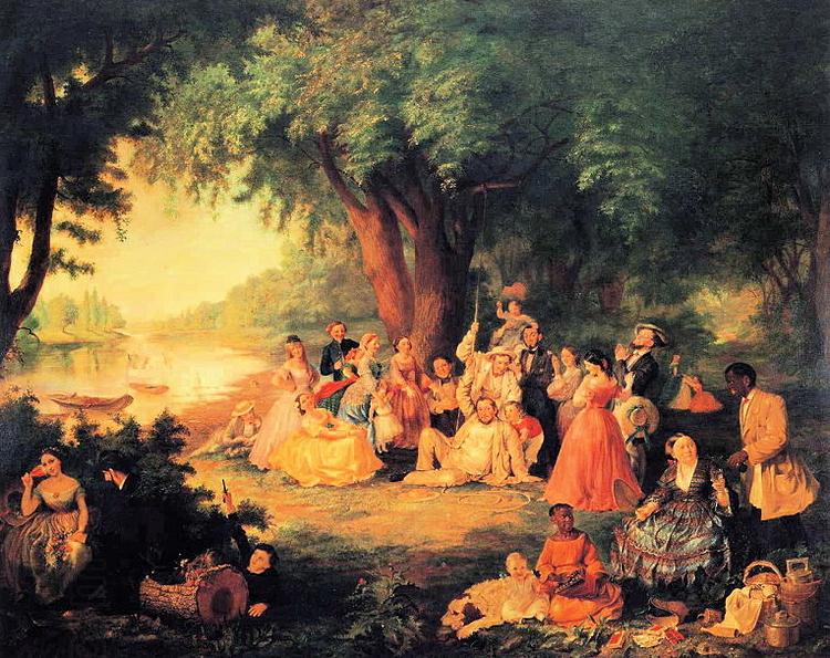 Lilly martin spencer The Artist and Her Family on a Fourth of July Picnic China oil painting art